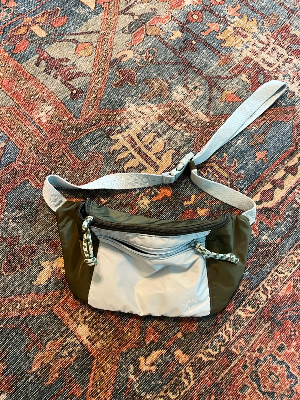aerie offline crossbody fanny pack army green light blue